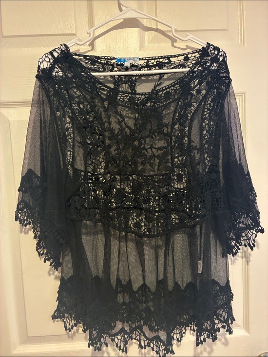 Rebellion Again Tops - Rebellion Again Sheer Black Lace Top